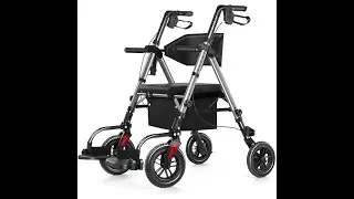 Strollaid 2 IN 1 Rollator & Transport Chair Assembly Video （S9313）