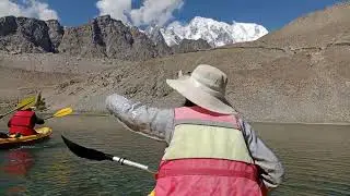 enjoying kayaking in borith lake rsce lagana hy ajawo 🥰 #family #like  #hunza #pakistan #camping #1m