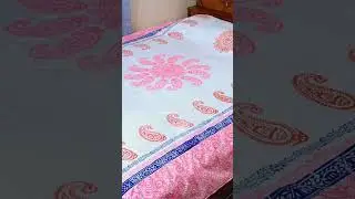 Block Print Bed sheet #block #bedcover #onlineshopping #bedsheet #shortvideo