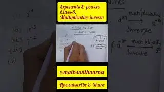 Exponent and powers |multiplicative inverse | class8 ncert| #exponentsandpower #shortsfeed #simplify