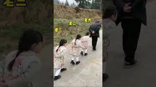 funny Chinese triplets walking like grandpa #cute #triplets #baby