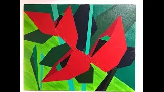Heliconia Abstractions Part 2--geometric, hard edge technique