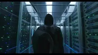 Hacker In The Server Room Stock Video
