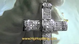 Micro Pave CZ Small Cross Hip Hop Pendant BLING BLING
