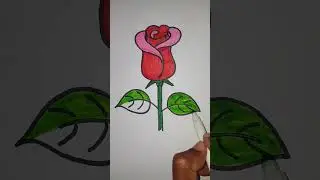 how to colour a rose flower ❤❤❤ #coloring #rose_flowers #shorts