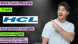 HCL First Career Program 2022 | Graduate Jobs 2022 | HCl Jobs 2022 | Fresher Jobs | Progressive Jobs