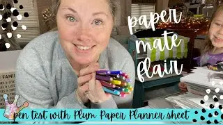 Paper Mate Flair Pen Test on Plum Paper Planner Paper
