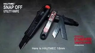 Utility Knife, Box Cutter with Double Lock Mechanism, Auto-Lock and Ratchet-Lock, SK2 Black Blade
