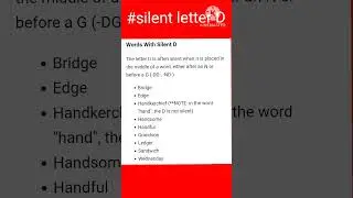 Silent letter in english|words with silent D|Learn English pronunciation#spoken English practice