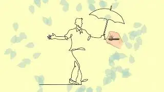 MAN one line drawing #umbrella #rain #mandraw #oneline