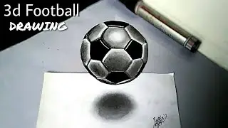 3d Football Drawing - How to Draw a 3d Floating Football very easily.