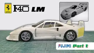 1/24 Building a Fujimi Ferrari F40 LM Nardo Gray Scale Model - Part 1