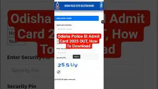 How To Download Odisha Police SI Admit Card 2025 || Odisha Police SI Admit Card 2025 Download Link