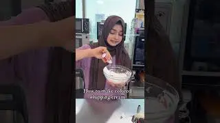 How to make coloured whipping cream | coloured cake frosting | colour cream icing | recipe