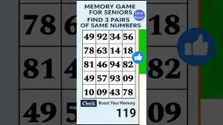 Daily Brain Puzzle: Improve Memory by Matching Numbers #BrainGame