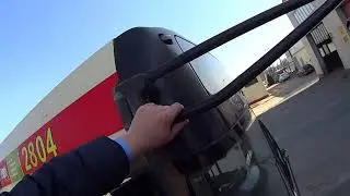 demontaż luster w różnych autobusach GAiT oraz prawidłowy przejazd przez myjnię