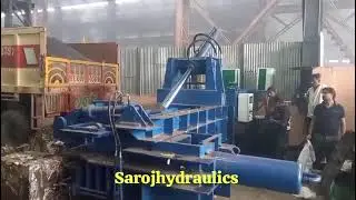 Hydraulic scrap baling press machine fully automatic plc touch screen model 