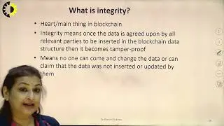 BLOCKCHAIN ARCHITECTURE DESIGN LECTURE 03 ''Cryptographically in Block Chain'' By Dr. Rashmi Sharma