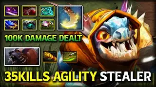 35KILLS AGILITY STEALER CARRY Slark 100K Damage Dealt Facing Against Hit Like A Truck URSA Dota 2