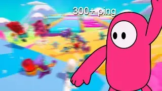 winning with 300+ ping on laggy pc in fall guys hardest levels ft icedwolf