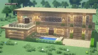 ✔ How to make a WOODEN HOUSE in MINECRAFT | SUPER EASY | -TUTORIAL # 24