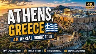 Athens, Greece 🇬🇷, 4K Aerial Drone Tour