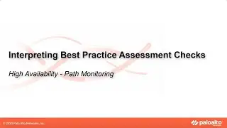 High Availability - Path Monitoring - Interpreting BPA Checks - Devices