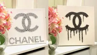 DIY Designer Inspired Décor I DIY Chanel Inspired Wall Art Canvas Cover I Silver Room Décor 2020