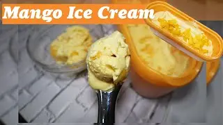Mango Ice Cream using a stand mixer (no ice cream machine needed)