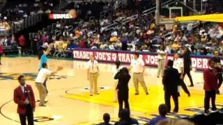 Melo Hooping it up at Staples Center - Halftime, Sparks vs. Storm