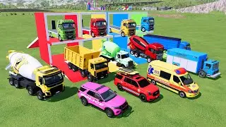 Transporting Excavator, Dump Truck, Tractor Dump Tipper & Fire Truck – FS22
