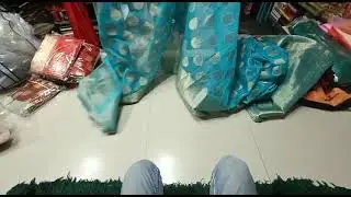 Sky blue organza saree @tulmanisingh4936