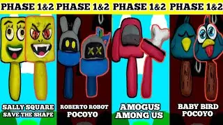 Making Sprunki OC Sally Square, Roberto Robot, Amogus, Baby Bird Phase 1&2 #sprunki #sprunkioc