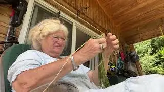 Coiling a grass basket with Happy Nancy Today