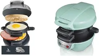 Hamilton Beach Breakfast Sandwich Maker with Egg Cooker Ring Customize Ingredients