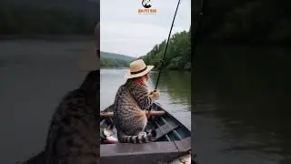 Cute cat fishing on river.Cat videos. #cats #cat #catlover #catvideos #catshorts #cutecat
