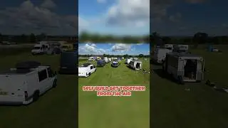 Self build get together summer 2024 from the air. #vanlife #selfbuildcamper #selfbuildcampervan