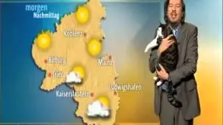 Cat Interrupts German Weather Report