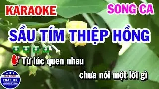 Karaoke Sầu T&iacute;m Thiệp Hồng || Nhạc Sống Song Ca Beat || Tuấn C&ograve; Karaoke