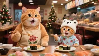 Ginger Kitten Dreams of a Buffet 😋, Mama Cat Makes It Come True on Christmas Eve 🎄| Funny Cat Videos