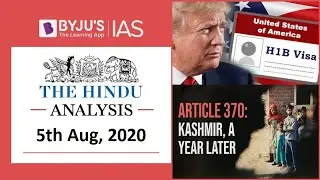 'The Hindu' Analysis for 5th August, 2020. (Current Affairs for UPSC/IAS)