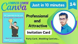How to Make Invitation Card in Canva | Canva Complete Course (Part - 14) | PK Tutorials