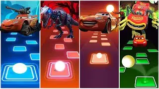 Monster McQueen vs Dino McQueen vs War McQueen vs Spider McQueen | Tiles Hop EDM Race!