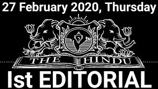 27 February 2020 The Hindu Editorial Analysis