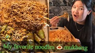 My favorite noodles,laphing and jukuni farsi ko mukbang 