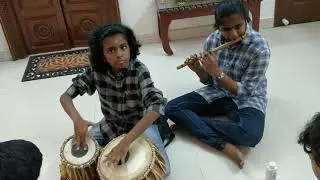 Lydian and Amirthavarshini performs at Playback singer Tipu's house in 2017