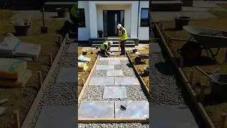How did they turn a dull path into glowing stone #renovation #shorts