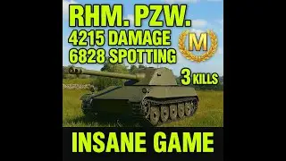 🔴 WORLD OF TANKS 😈💀INSANE Rhm.Pzw. Light Tank  4215 DMG + 6828 Spot  M Badge🎬4K