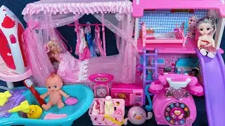 14 Minutes Satisfying with Unboxing Barbie Princess Bedroom Dress Up Playset ASMR | Review Toys