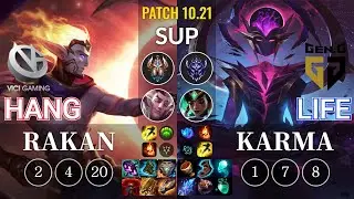 VG Hang Rakan vs GEN Life Karma Sup - KR Patch 10.21